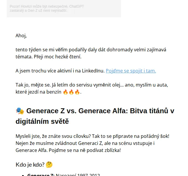 David Lörincz: Newsletter s AI tipy a Gen Z vs. Alfa – červen 2026 | Nuslet.cz