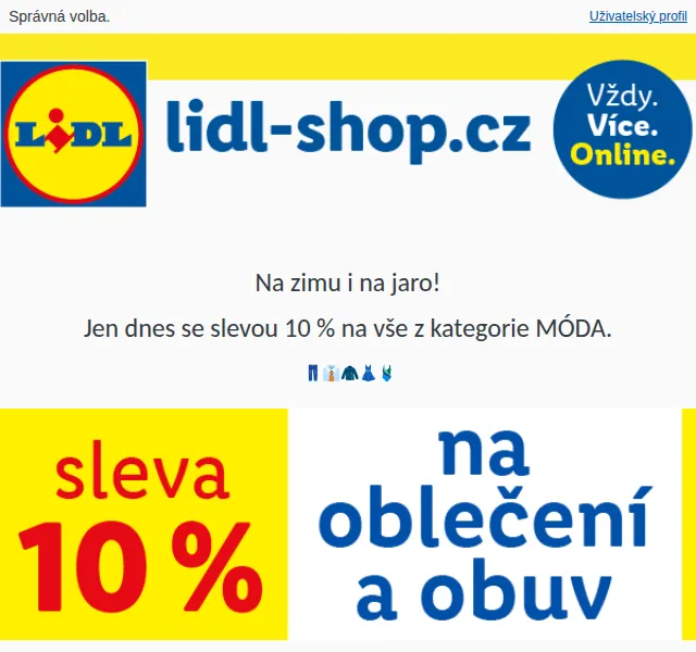 Lidl: Sleva 10 % na módu – červen 2026 | Nuslet.cz