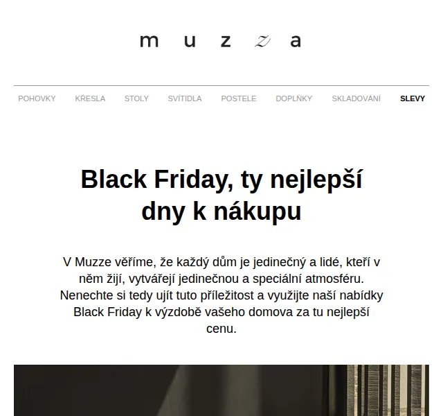 MUZZA: Black Friday slevy na nábytek – červen 2026 | Nuslet.cz