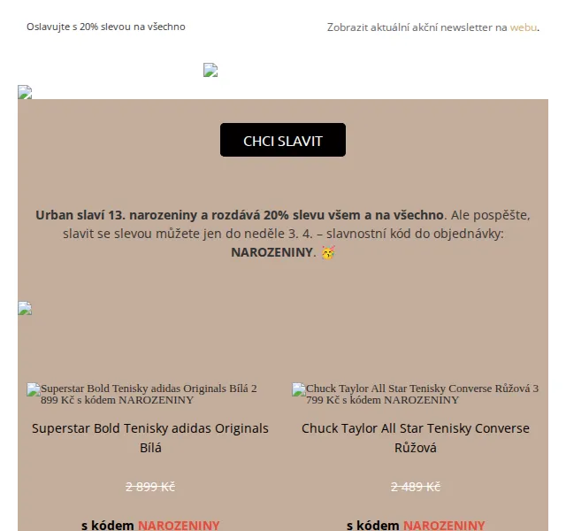 UrbanStore: 20% sleva na vše k narozeninám – červen 2026 | Nuslet.cz