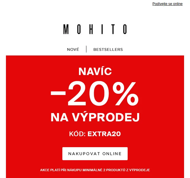 MOHITO: Výprodej s extra -20% – červen 2026 | Nuslet.cz
