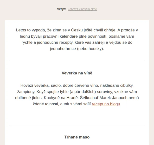 Jídlo a radost: recepty a tipy na zimu – červen 2026 | Nuslet.cz