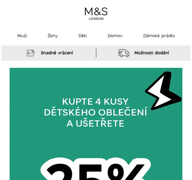 Marks and Spencer: Sleva 25 % na dětské oblečení – červen 2026 | Nuslet.cz