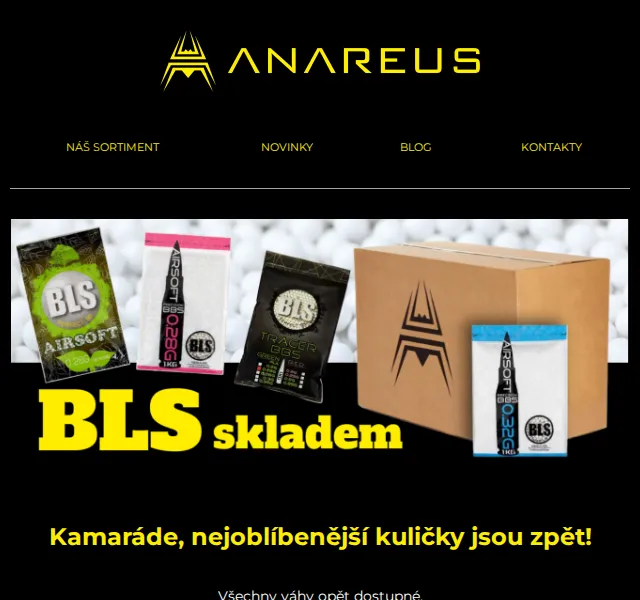 ANAREUS: BLS kuličky opět skladem – červen 2026 | Nuslet.cz