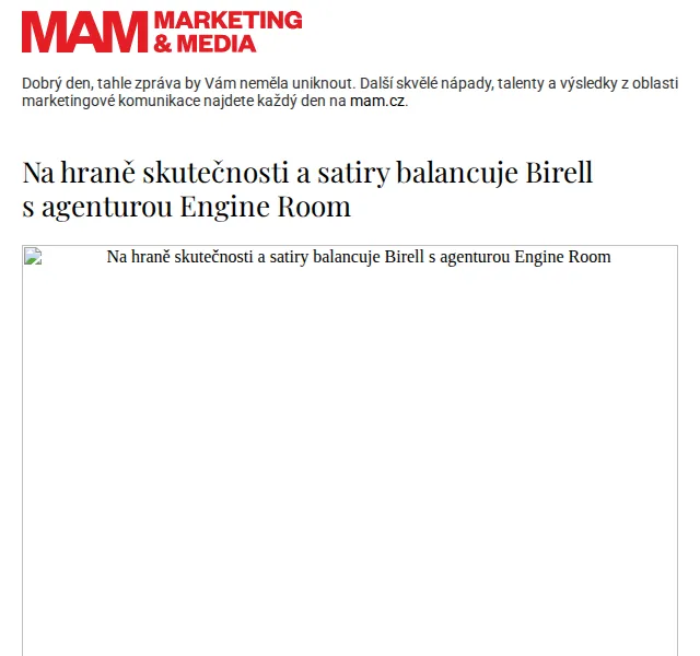 Marketing & Media: Birell a Engine Room – nová kampaň Červenec 2026 | Nuslet.cz