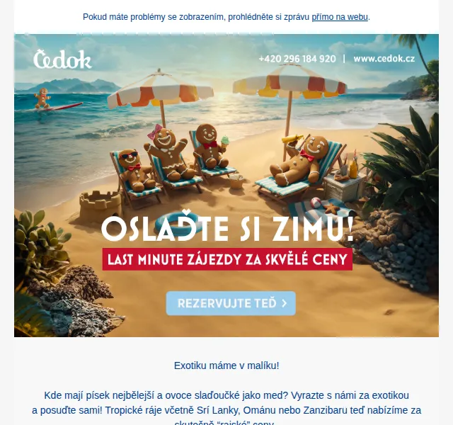 Čedok: Výprodej exotiky od 16 490 Kč – červen 2026 | Nuslet.cz