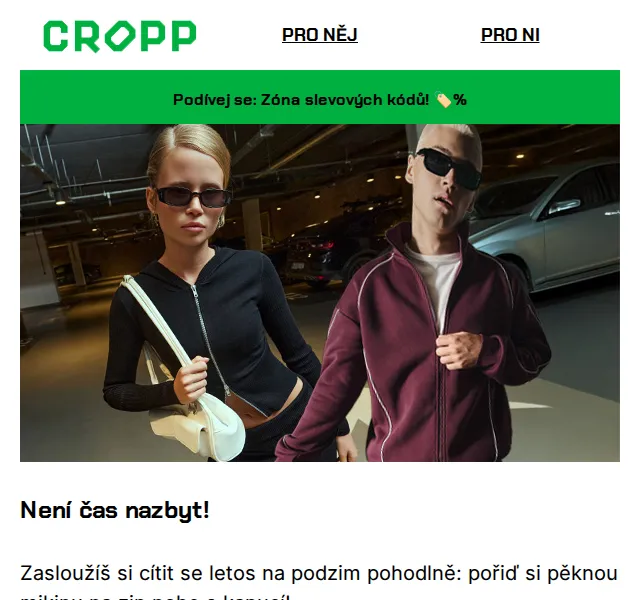 Cropp: podzimní mikiny pro něj i pro ni – červen 2026 | Nuslet.cz