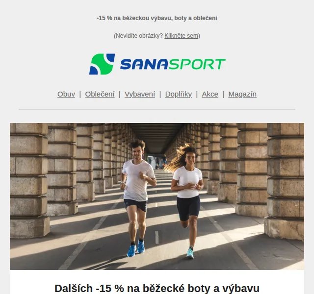 Sanasport: extra sleva 15 % na běžeckou výbavu – červen 2026 | Nuslet.cz