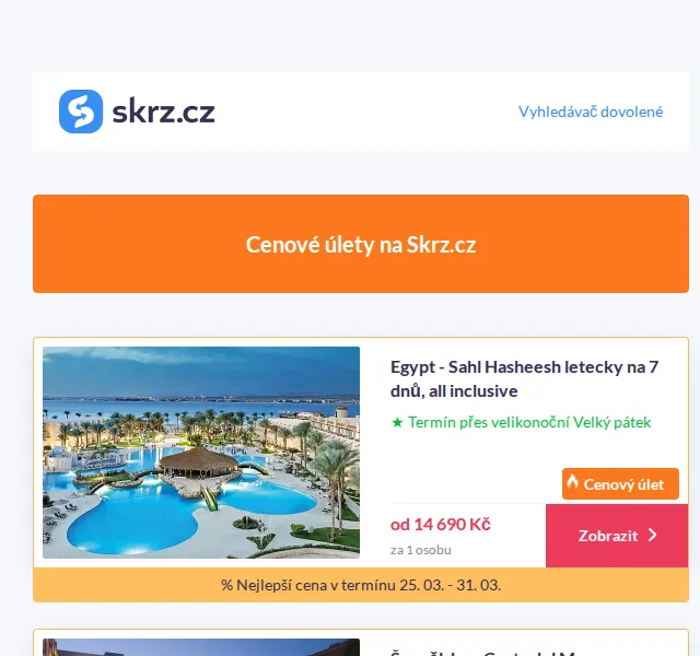 Skrz: Cenové úlety k moři od 14 090 Kč – červen 2026 | Nuslet.cz