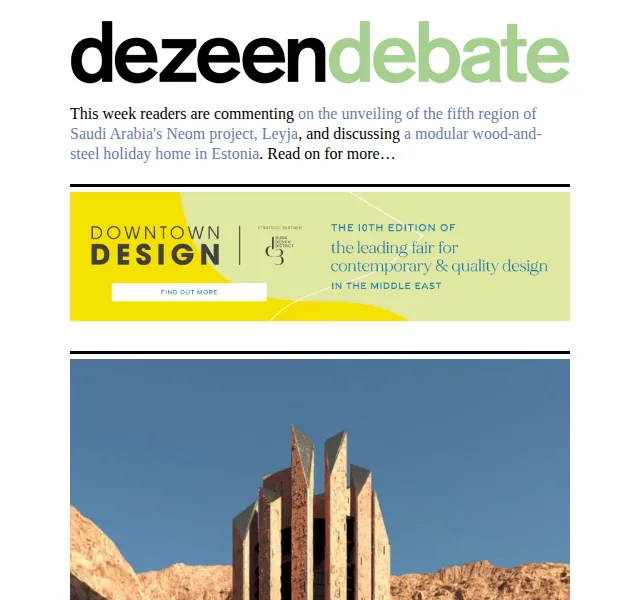 Dezeen Daily: Nejdůležitější debaty o architektuře – červenec 2026 | Nuslet.cz