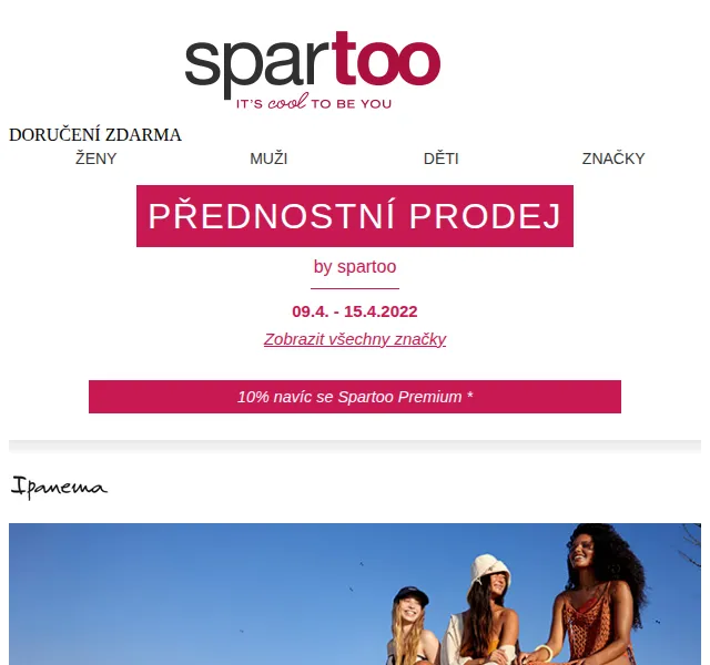 Spartoo.cz: Sleva až 50 % na Ipanema, Oakwood, Sols – červen 2026 | Nuslet.cz