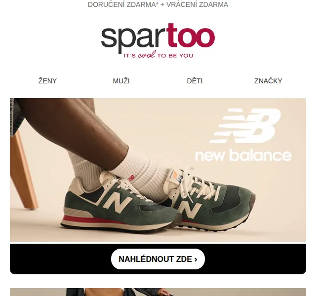 Spartoo.cz: New Balance, UGG, JOTT s dopravou zdarma – červen 2026 | Nuslet.cz