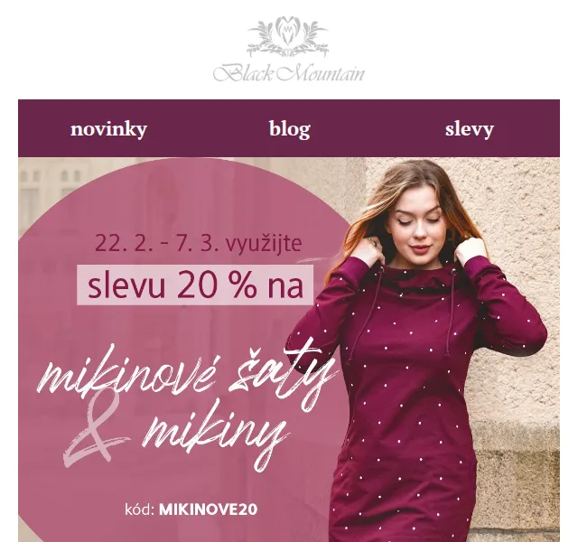 Black Mountain: Sleva 20 % na mikiny a mikinové šaty – červen 2026 | Nuslet.cz