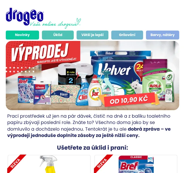 Drogeo: nákup drogerie od 10,90 Kč – září 2026