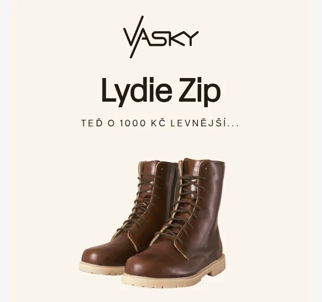 Vasky: Lydie Zip levnější o 1000 Kč – červen 2026 | Nuslet.cz