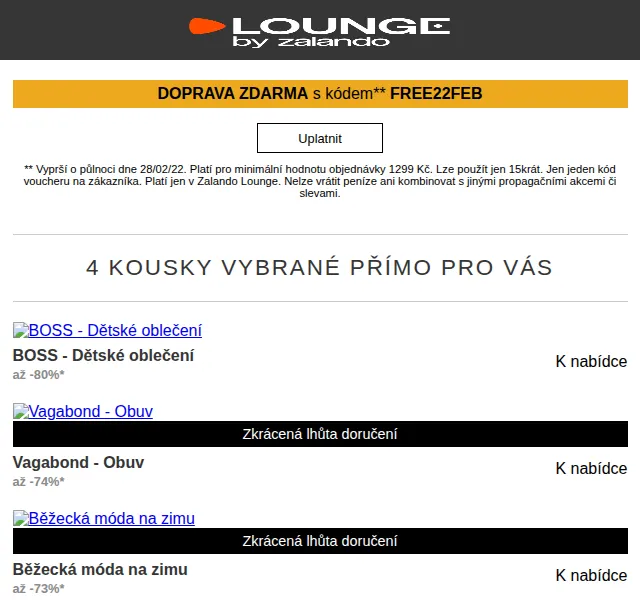 Lounge by Zalando: sleva až 80 % na Reebok a Wrangler – červen 2026 | Nuslet.cz