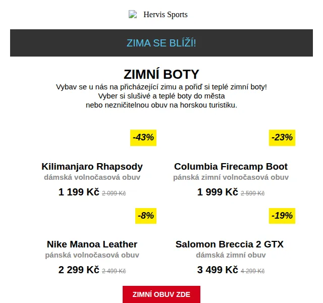Hervis: Zimní boty a bundy se slevou až 63 % – prosinec 2021 | Nuslet.cz