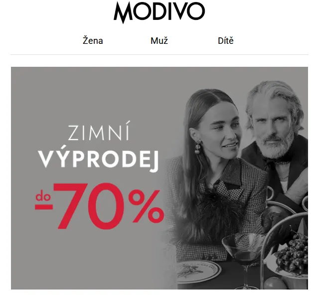 Modivo Premium Sale do -70 % – červen 2026 | Nuslet.cz