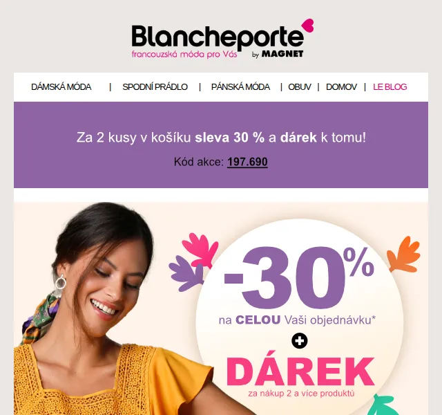 Blancheporte: 30% sleva + dárek zdarma – červen 2026 | Nuslet.cz