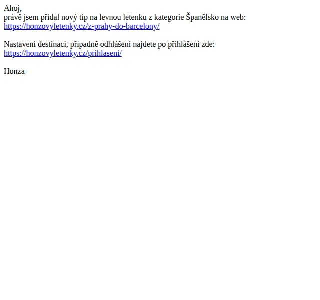 Honzovy letenky: Z Prahy do Barcelony od 1 533 Kč – červen 2026 | Nuslet.cz