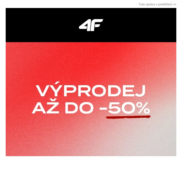 4Fstore.cz: Sleva až 50 % na sportovní oblečení – červenec 2026 | Nuslet.cz