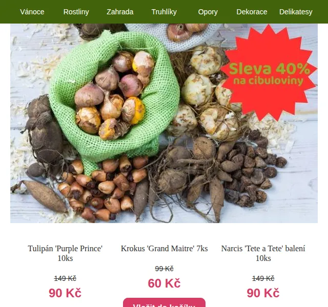 Truhlíkov.cz: Výprodej cibulovin se slevou 40 % – červenec 2026 | Nuslet.cz