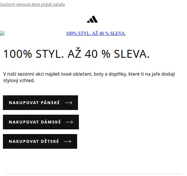 Adidas: Sleva až 40 % – červen 2026 | Nuslet.cz