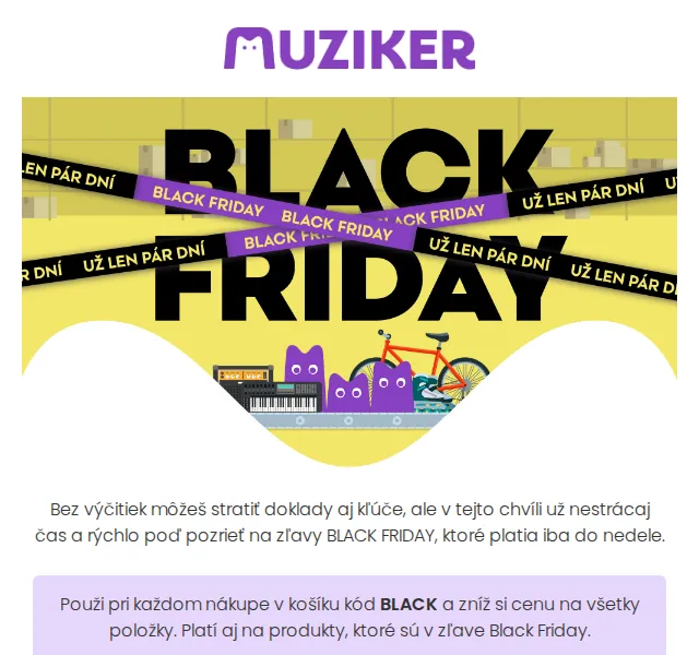 Muziker: Black Friday – posledná šanca – červen 2026 | Nuslet.cz