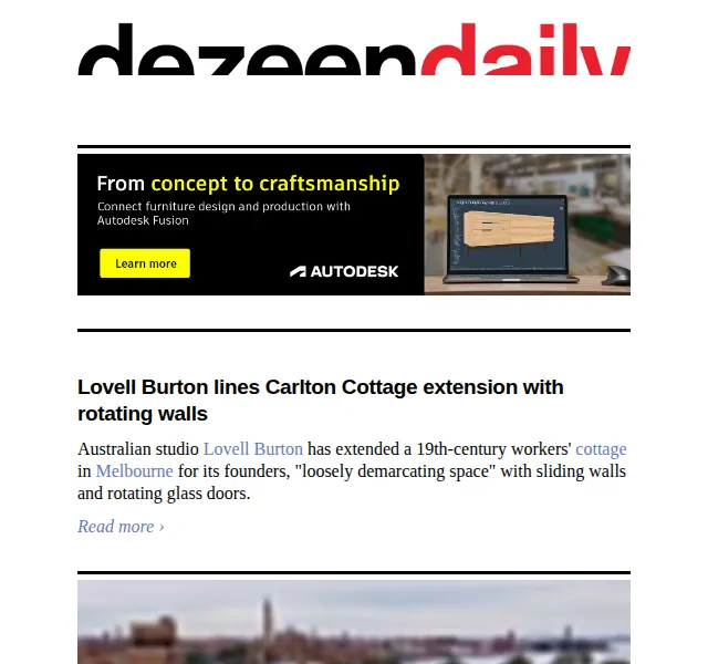 Dezeen Daily: Nová kolekce architektury a designu – červen 2026 | Nuslet.cz