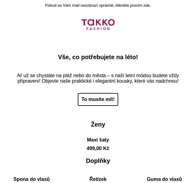 Takko Fashion: letní móda od 79 Kč – červen 2026 | Nuslet.cz