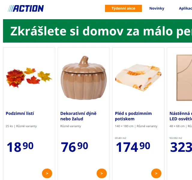 Action: Podzimní dekorace a pledu – září 2026