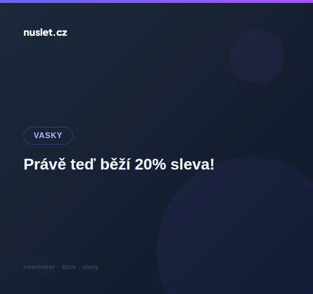 Vasky: 20% sleva na boty a obuv – květen 2026 | Nuslet.cz