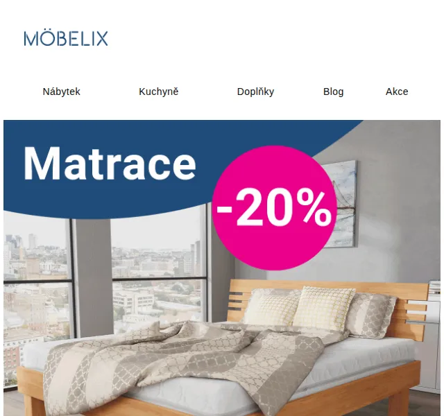 Möbelix: Matrace a postele se slevou až 50 % – červen 2026 | Nuslet.cz