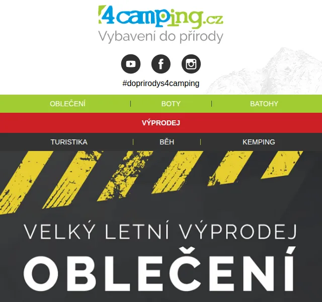 4camping.cz: Velký letní výprodej oblečení až 80 % – červen 2026 | Nuslet.cz