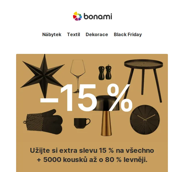 Bonami: Slevy až 80 % + Extra 15 % na vše – červen 2026 | Nuslet.cz