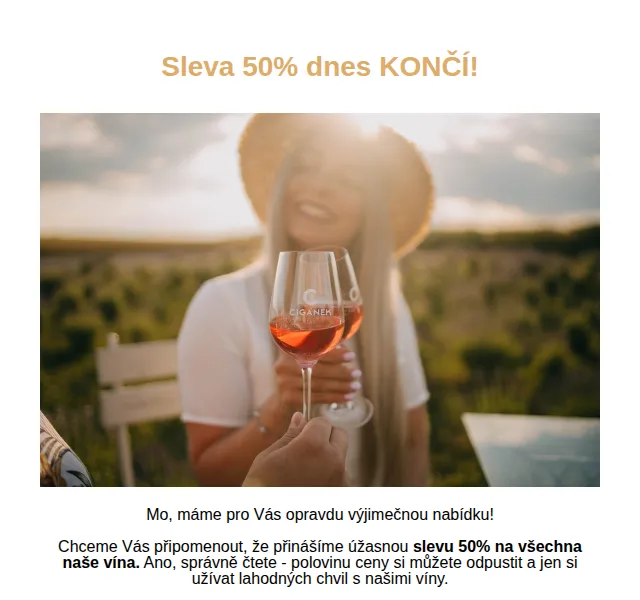 Vinociganek.cz: Sleva 50 % na všechna vína – červen 2026 | Nuslet.cz