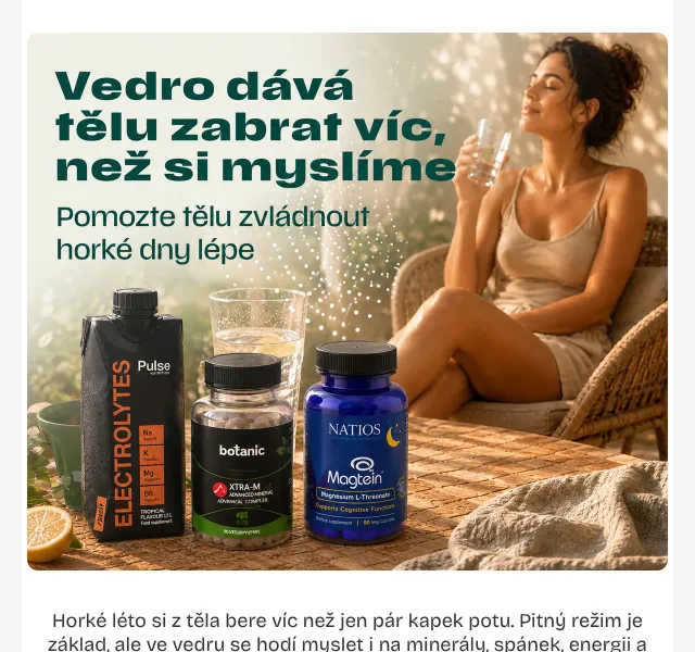 Pilulka.cz: letní zdraví – elektrolyty, energie, probiotika | červen 2026