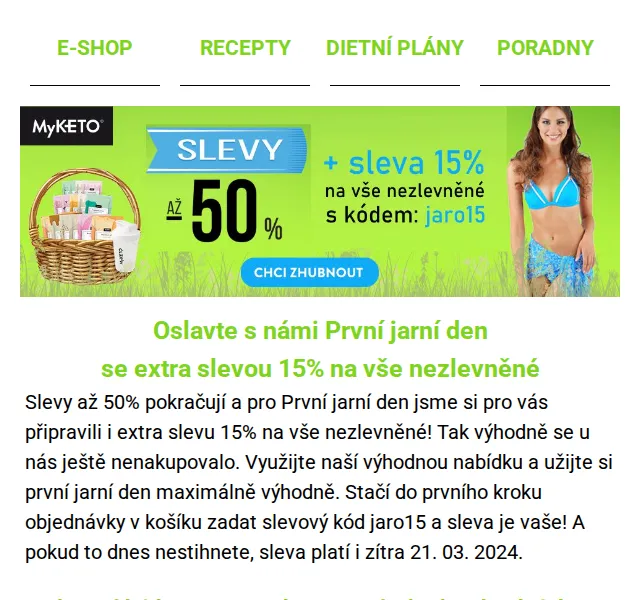 MyKETO: Extra sleva 15 % na vše – červen 2026 | Nuslet.cz