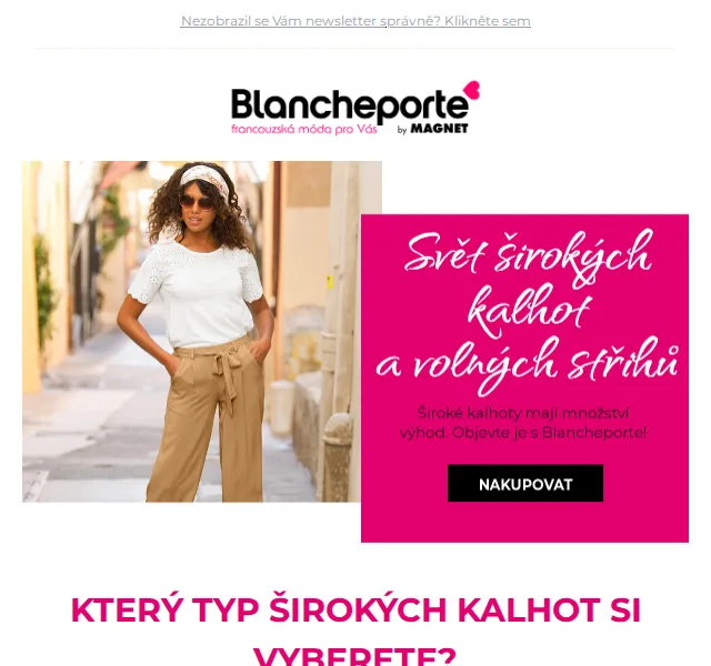 Blancheporte: Široké kalhoty dámské – červen 2026 | Nuslet.cz