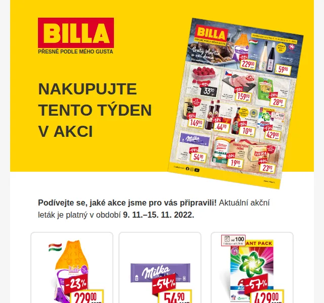 Billa: Až 62% slevy v novém letáku – červen 2026 | Nuslet.cz