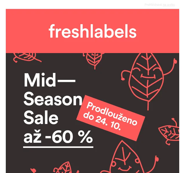 Freshlabels: Mid-Season Sale se slevou až 60 % – říjen 2026 | Nuslet.cz
