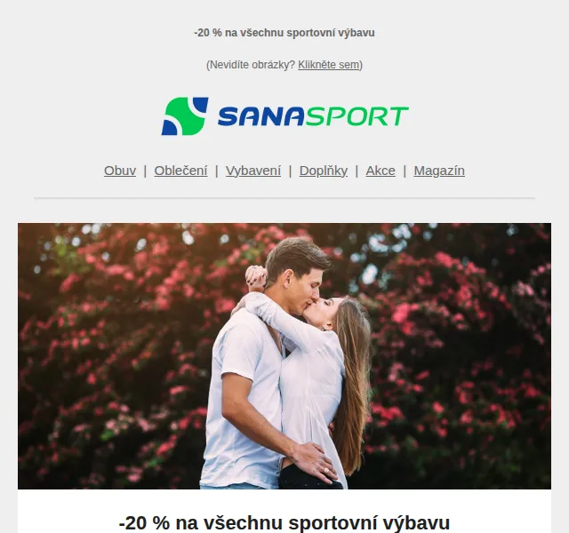 Sanasport: -20 % na všechnu sportovní výbavu – červen 2026 | Nuslet.cz