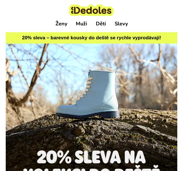 Dedoles.cz: 20% sleva na oblečení do deště – červen 2026 | Nuslet.cz