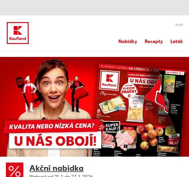 Kaufland: K-Classic máslo a olej sleva až 44 % – duben 2026