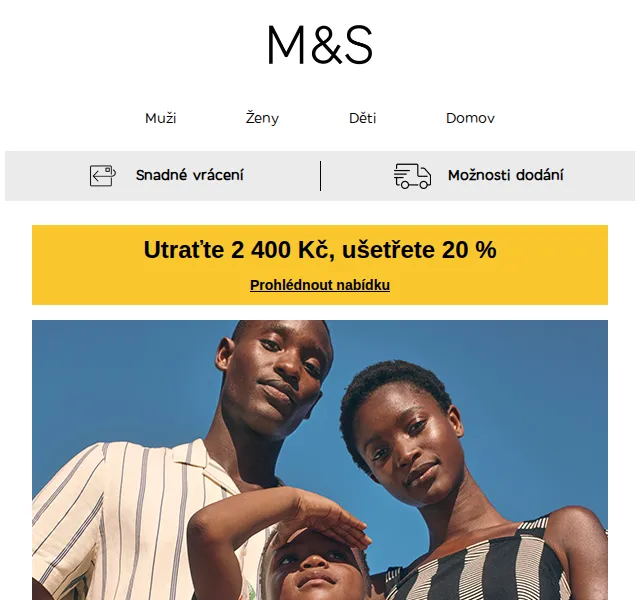 Marks and Spencer: Sleva 20 % na letní módu pro celou rodinu – červen 2026 | Nuslet.cz
