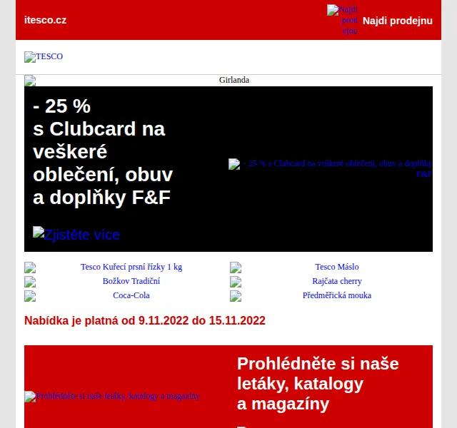 Tesco: -25 % na oblečení F&F s Clubcard – červen 2026 | Nuslet.cz
