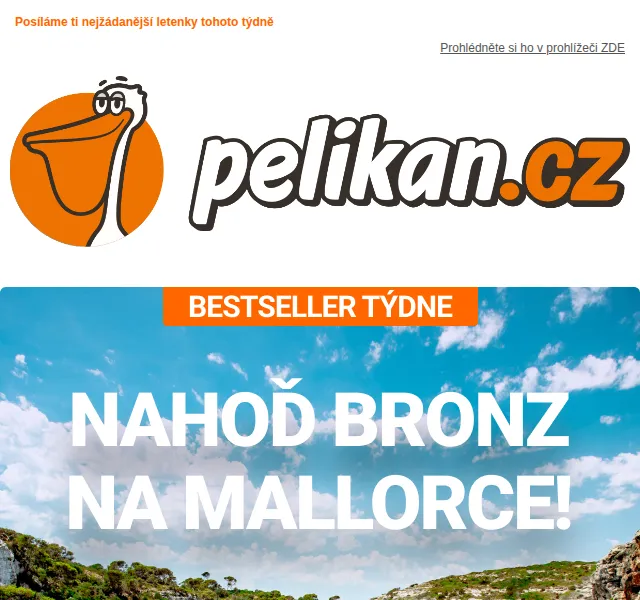 Pelikan.cz: Nejdražší letenky týdne – červen 2026 | Nuslet.cz