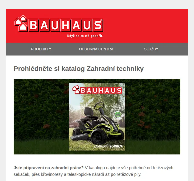 BAUHAUS: Katalog zahradní techniky – červen 2026 | Nuslet.cz