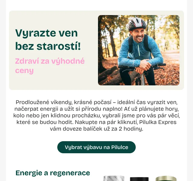 Pilulka.cz: zdraví na výlet – sleva až 30 % – duben 2026