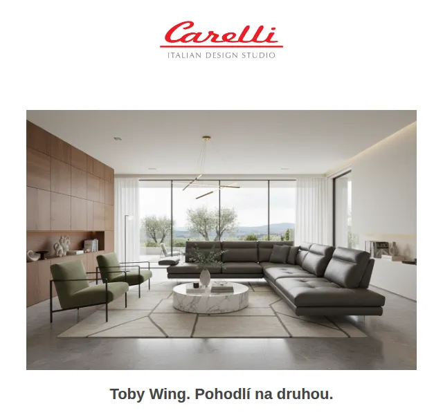 Carelli Nábytek: Sedačka Toby Wing o 30 % výhodněji – červenec 2026 | Nuslet.cz